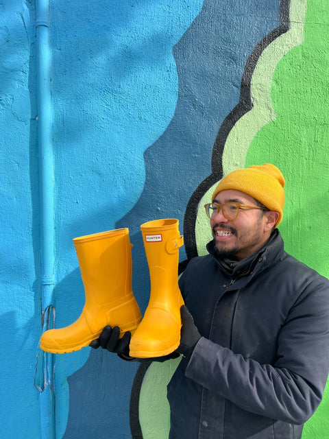Like New Hunter Yellow Rain Boots, Size US 9M or EU 40/41