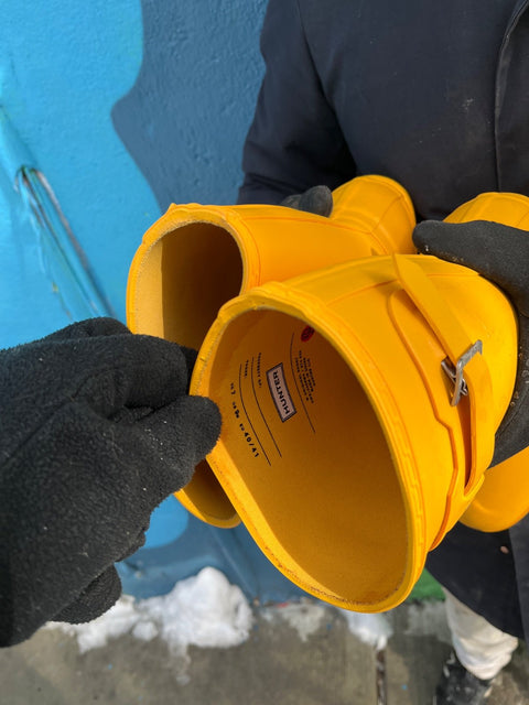 Like New Hunter Yellow Rain Boots, Size US 9M or EU 40/41