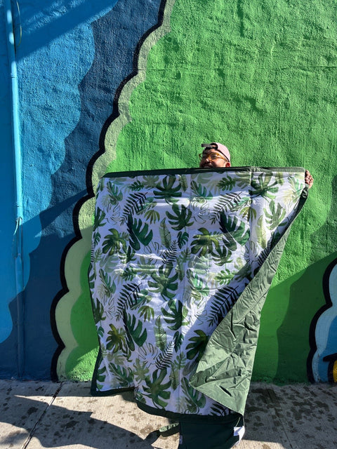 Like New Tropical Leaf Little Unicorn Picnic / Beach Blanket