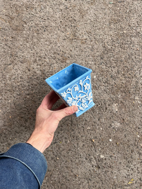 Lil' Blue Ceramic Pot With Drainage Hole