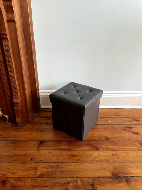 Lil' Gray Storage Ottoman, 14x14x14"