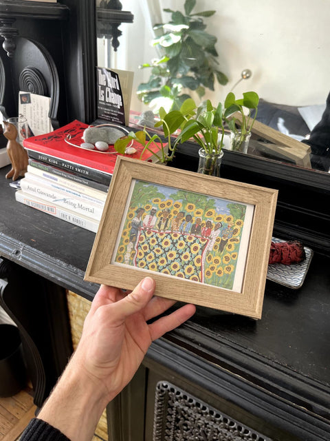 Lil' "The Sunflower Quilting Bee at Arles" Picture Framed