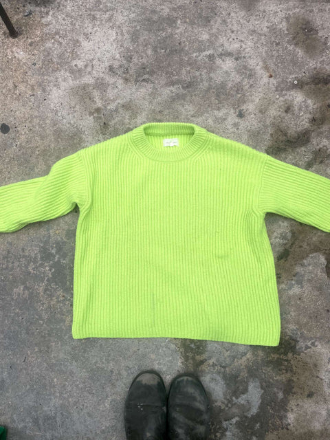 Lou & Grey Bright Green Knit Sweater, Sz XS