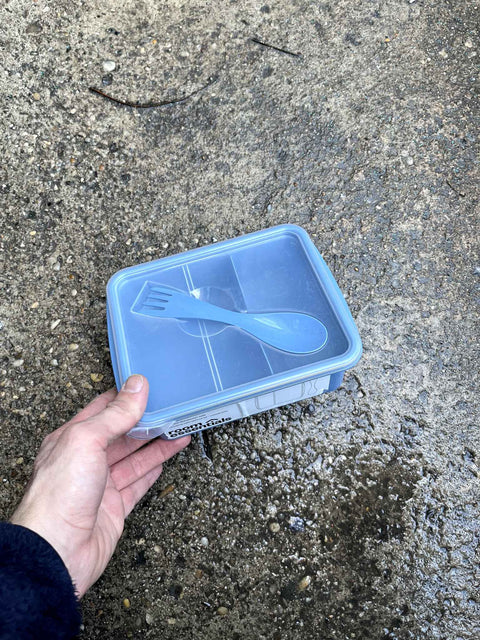 Lunch Container With A Fork Too So You Don't Have To Eat With Your Hands