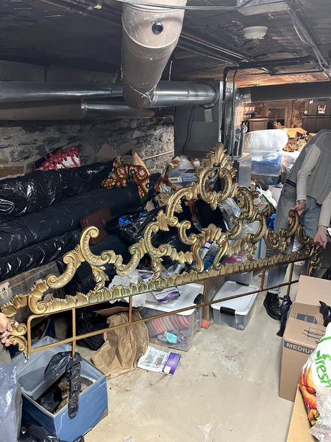 MCM Rococo Style Italian Gilt King Headboard (Heavy!), L86xH54"