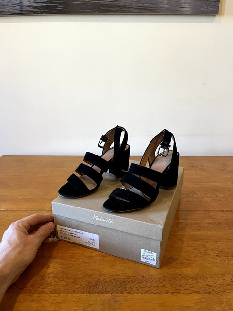 Madewell Maria Three Strap Suede Sandals, Size US 6W