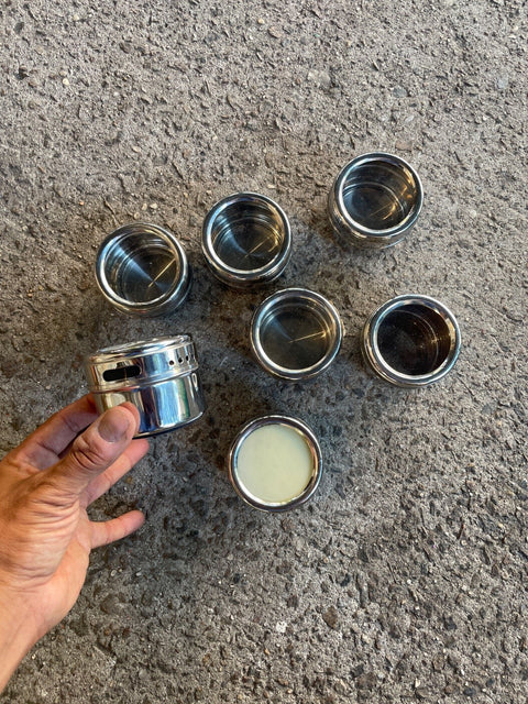 Magnetic Silver Spice Container Set