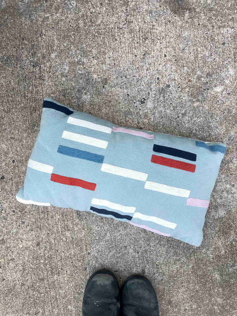 Margo Selby Staggered Stripe Pillow with a Wee Spot on the Back