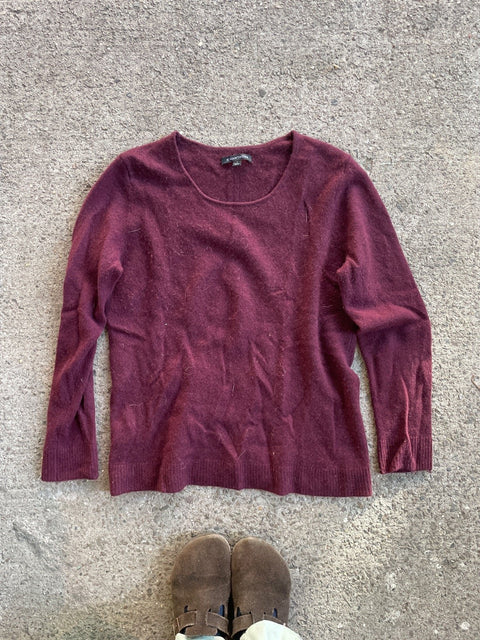 Maroon Cashmere Sweater, Sz W Large