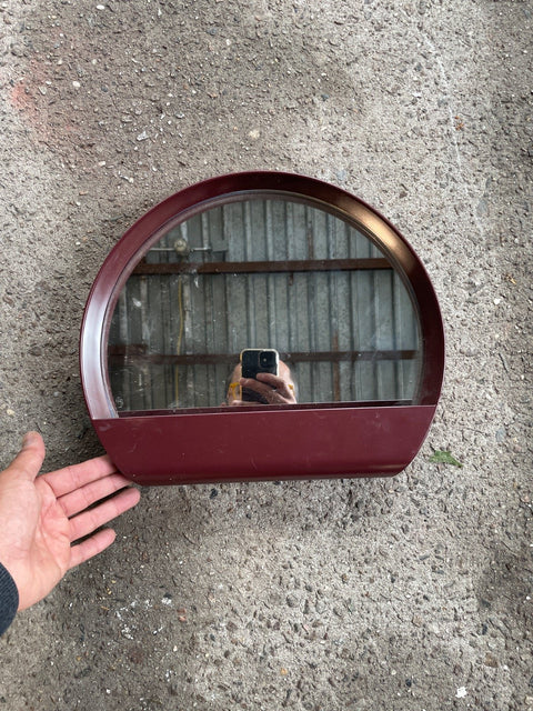 Maroon Curved Wall Mirror
