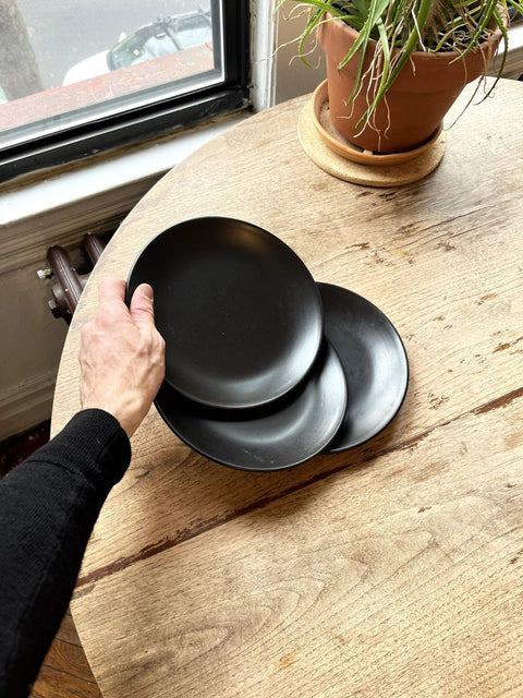 Matte Black Dessert Plates