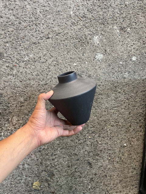 Matte Black Diamond Vase