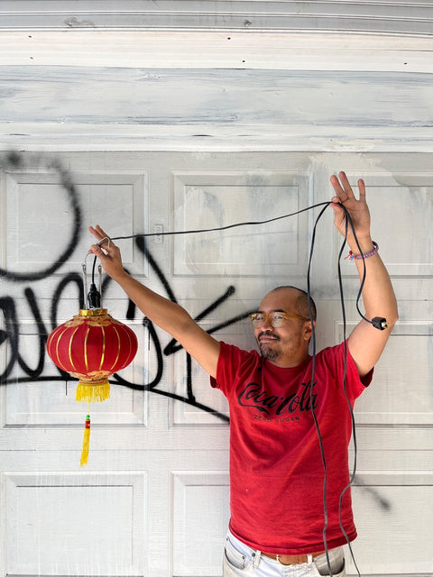 Medium Red Chinese Lantern Hanging Lamp