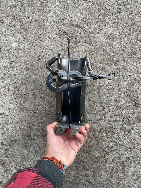 Metal Musician Sculpture