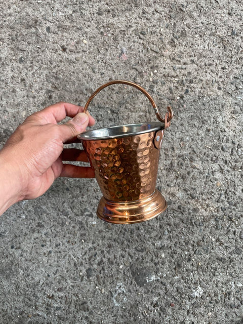 Mini Hammered Copper Bucket