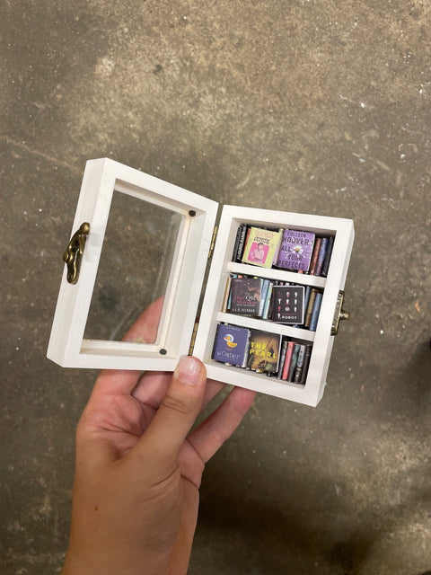 Miniature Bookshelf With Tiny Books