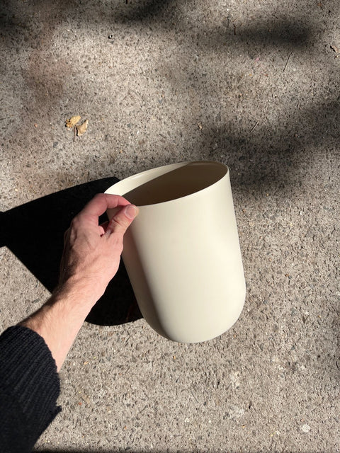 Minimalist Beige Trashcan