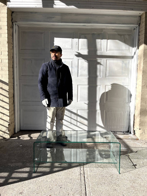 Minimalist Waterfall Glass Coffee Table