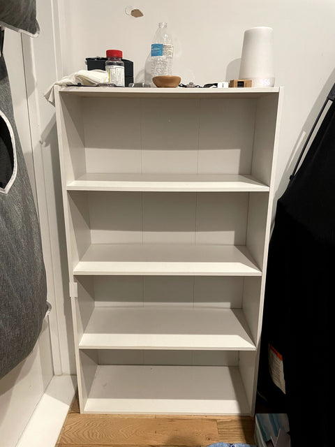 Minimalist White Bookshelf, 42x24"