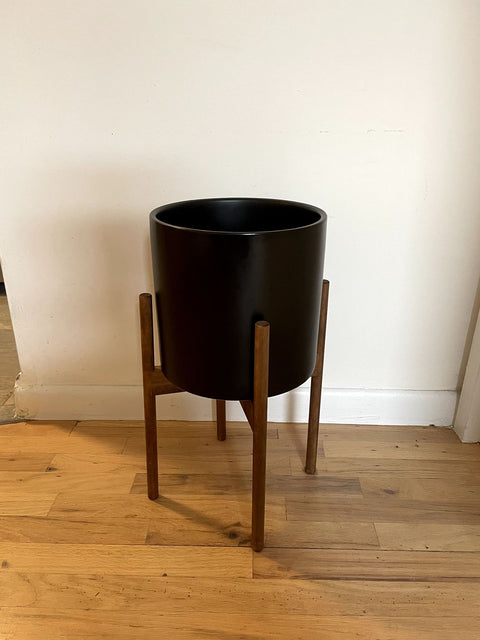 Modern Black Planter Stand, 11" by 10"