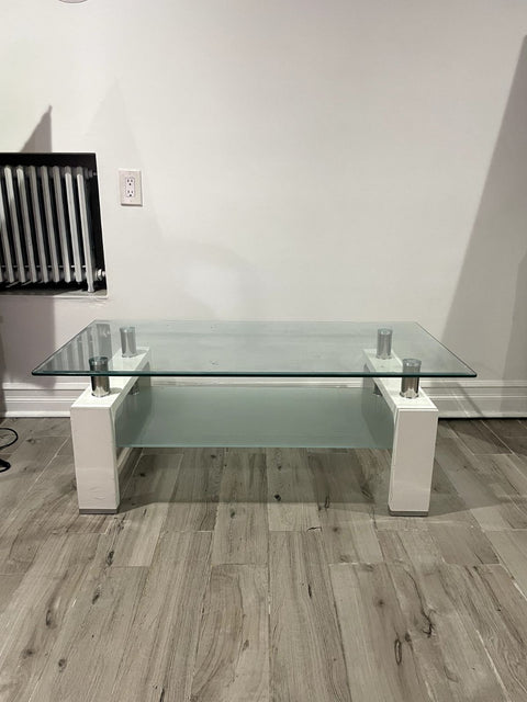Modern Glass Coffee Table, W47xD24xH18"
