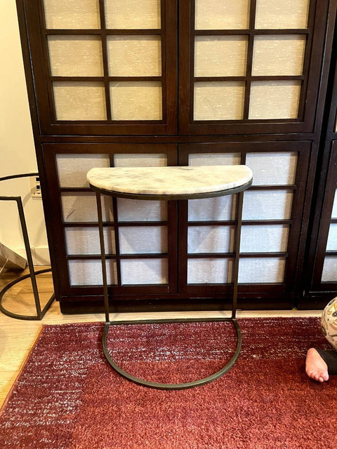Modern Marble Nesting Accent Table, 11.5"x17"