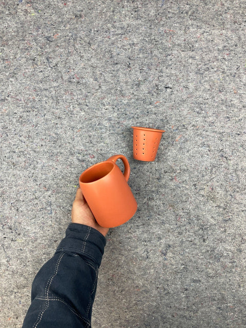Modern Orange Tea Mug Set