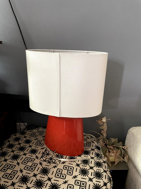 Modern Red Table Lamp, Needs New Shade