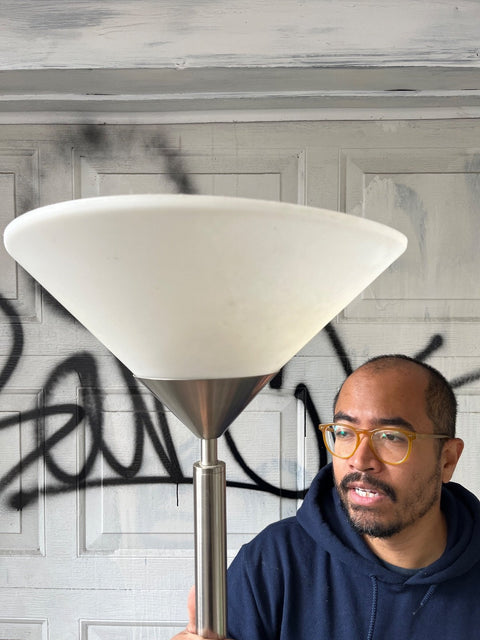 Modern Silver Floor Lamp, 75"