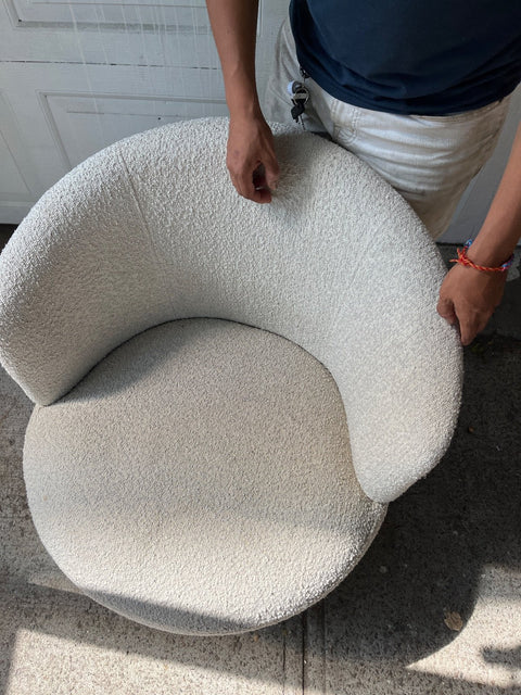 Modern Swivel Boucle Accent Chair