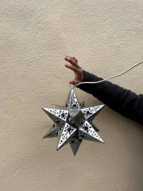 Moravian Star with Colorful Marbles Lantern
