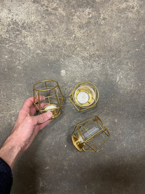 More Geometric Glass Tea Candle Holders