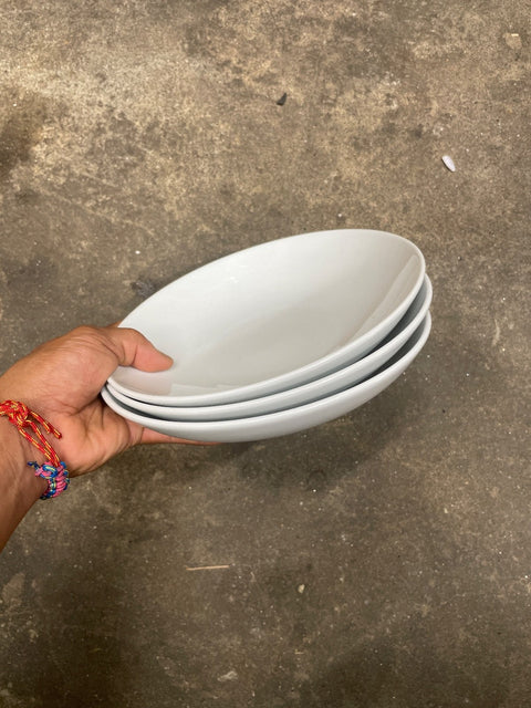 More Shallow White Bowls Set