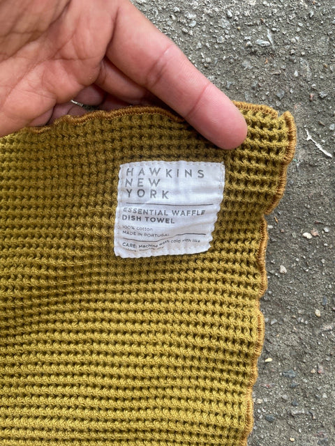 Mustard Waffle Knit Towel