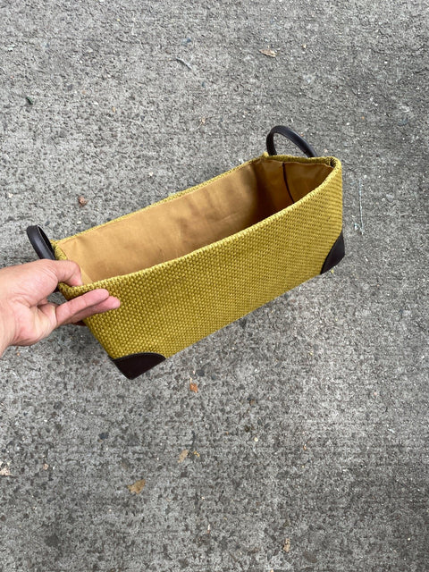 Mustard Woven Fabric Storage Basket