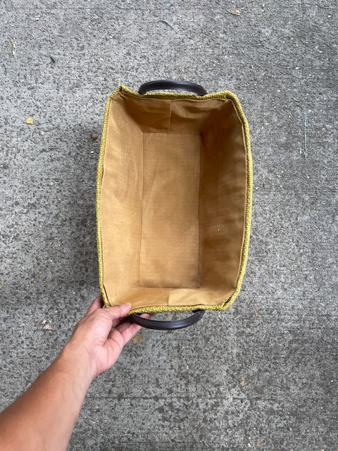 Mustard Woven Fabric Storage Basket