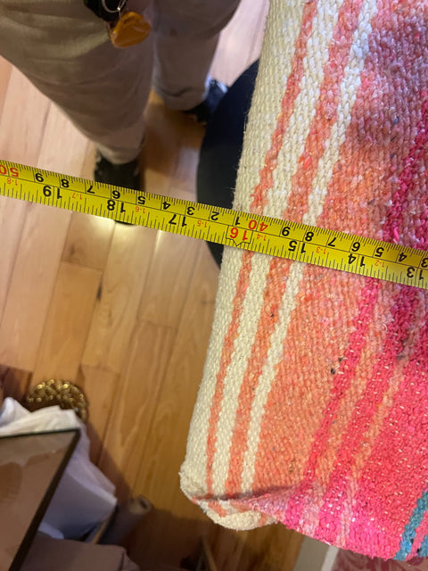 Colorful Striped Mexican Rug, 40x68"