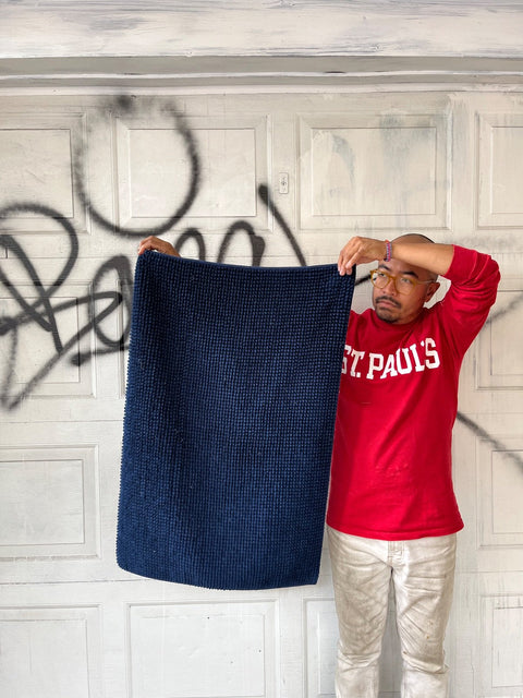 Navy Blue Washable Bathmat, 23x36"