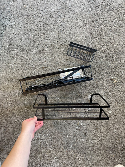 New Black Wire Over-The-Toilet Shelf Set
