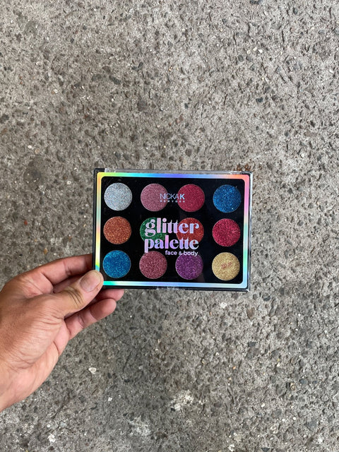 Nickak Glitter Face Body Palette, Only Gold Used
