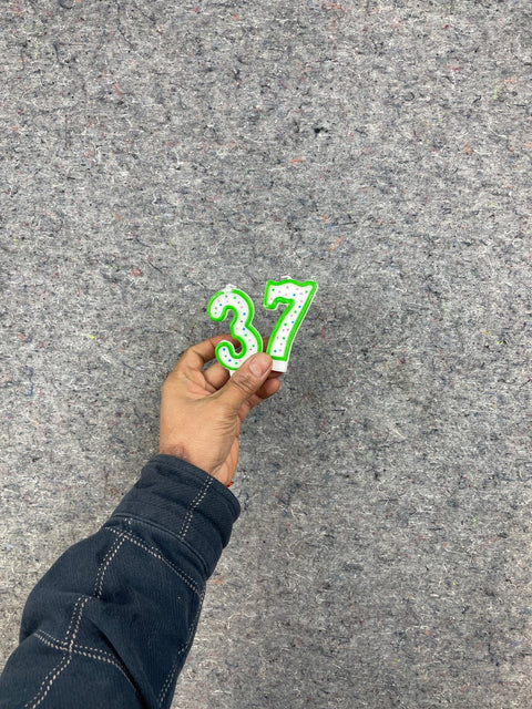 Number 37 Birthday Candle