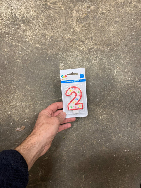 Number Two Birthday Candle