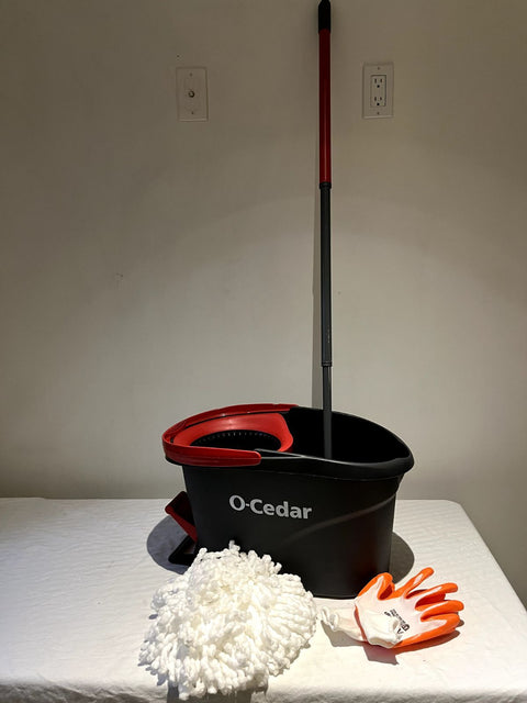 O-Cedar EasyWring Mop Bucket With Refill & Gloves