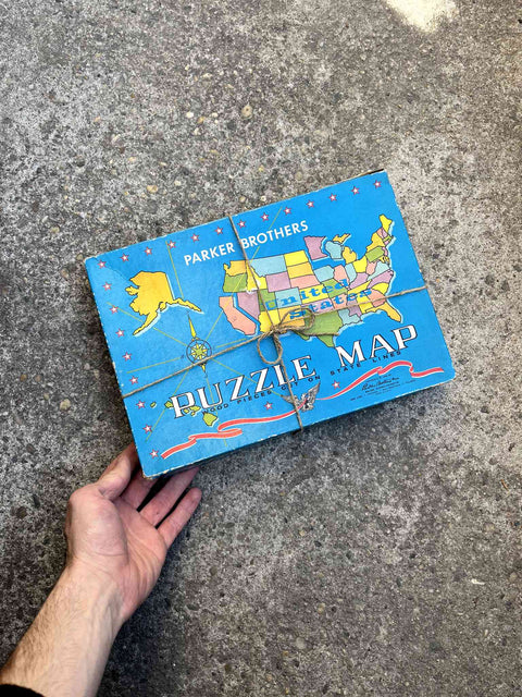 Old School Puzzle Map by Parker Brothers