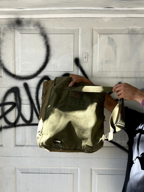 One Strap Military Olive Green Canvas Bag