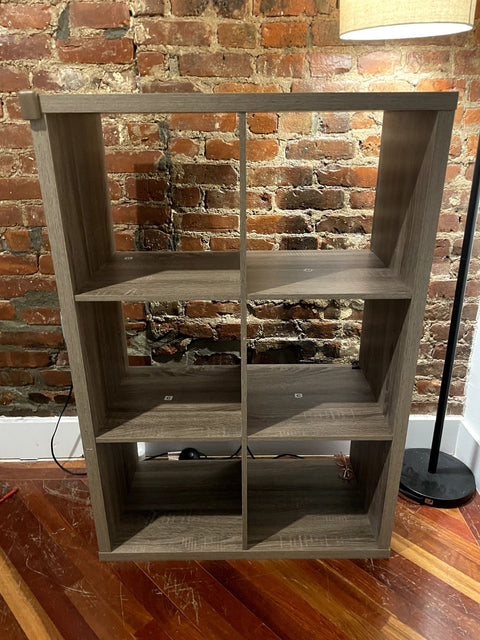Grey Open Bookcase, 44Hx30Wx14.5D"