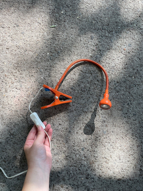 Orange Clip On Lamp