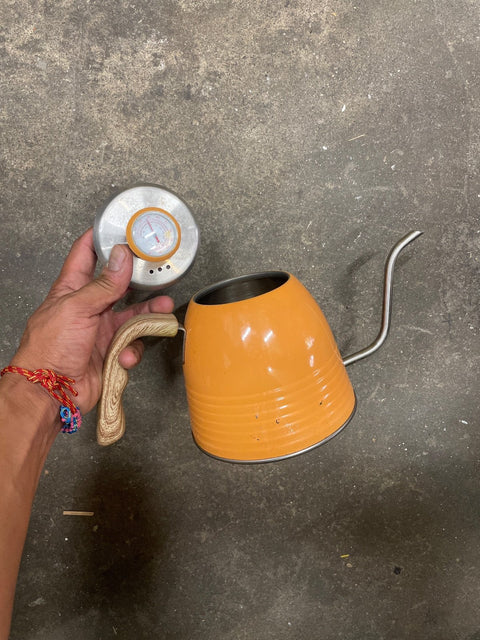 Orange Gooseneck Kettle With Thermometer