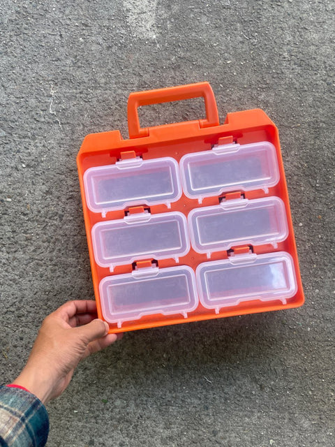 Orange Organizer Box With Lid