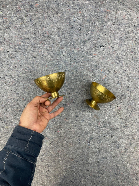 Ornate Brass Mini Goblets